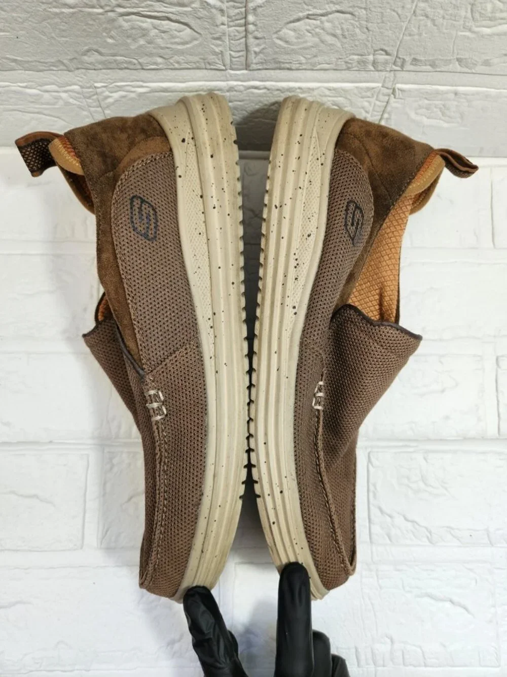 Skechers Classic Fit Air Cooled Loafers Men 11 Brown Memory Foam Slip On Comfort
